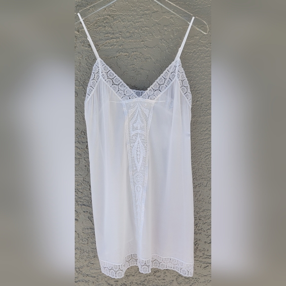 La Perla Bridal crochet embroidery detail short slip dress gown